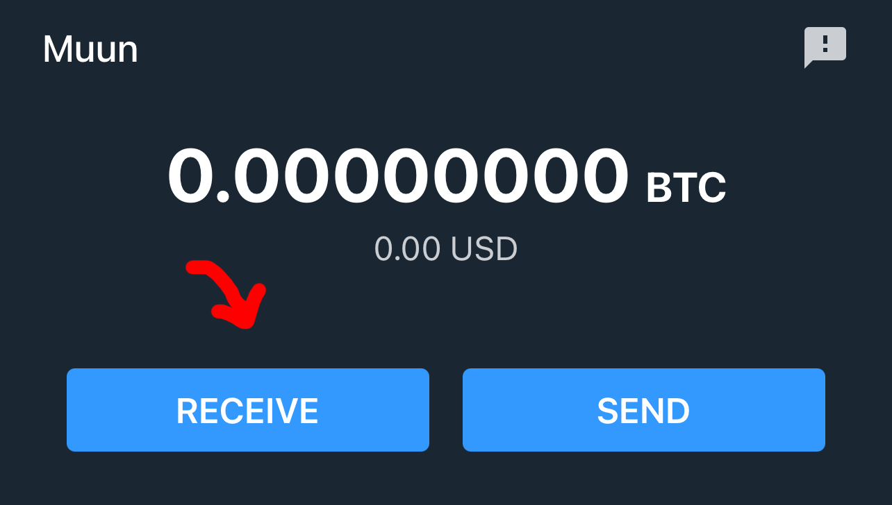 Tap the highlighted area to show your address.